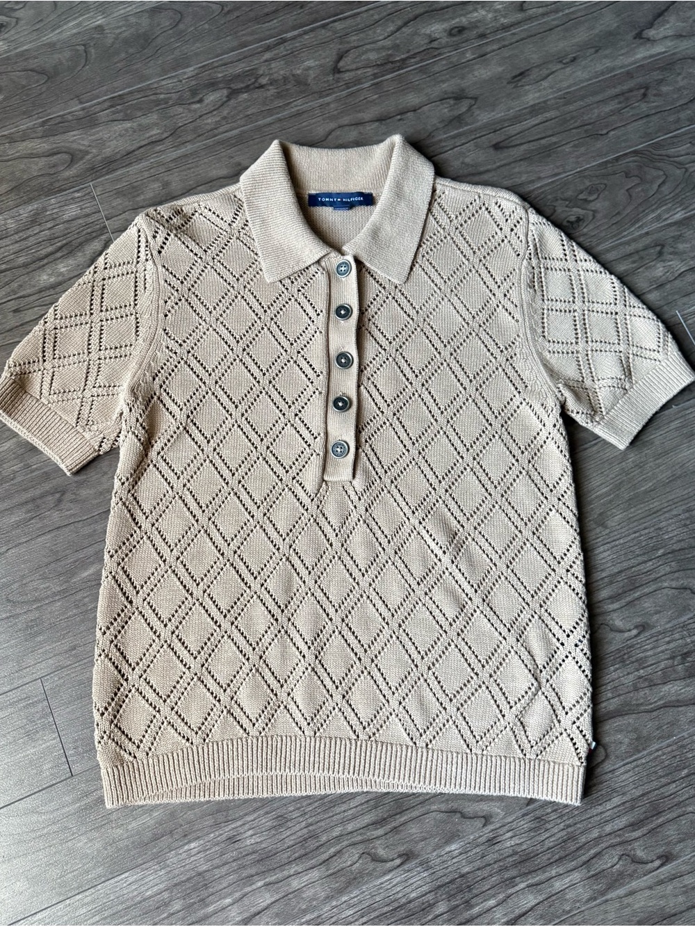 Tommy Hilfiger 100% Cotton Pointelle Polo Shirt